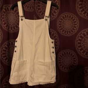 American Eagle Outfitters Cream Overalls